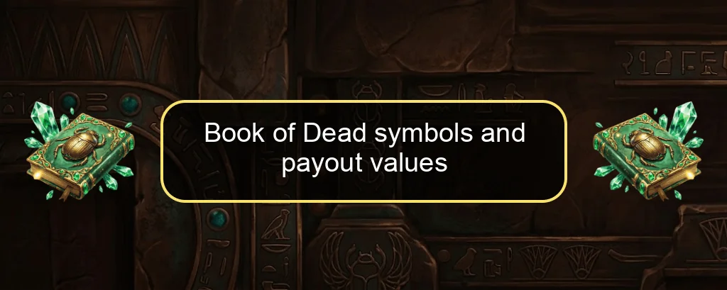 Book of Dead symbols and payout values Book of Dead symbols and payout values